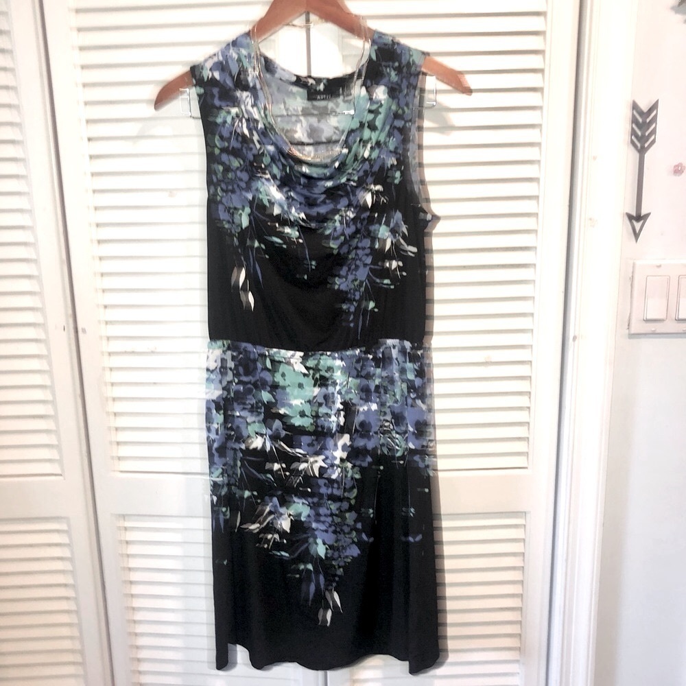 Apt 9 Black floral midi dress Size Large